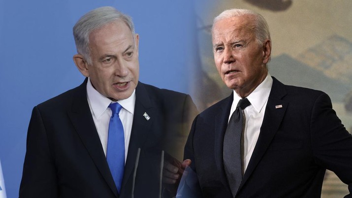Foto Kolase Presiden AS Joe Biden dan PM Israel Benjamin Netanyahu. Foto Kolase Presiden AS Joe Biden dan PM Israel Benjamin Netanyahu. (Getty Images)