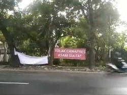 TKD Tak Tahu Pencopot Spanduk Tolak Cawapres Asam Sulfat di Medan