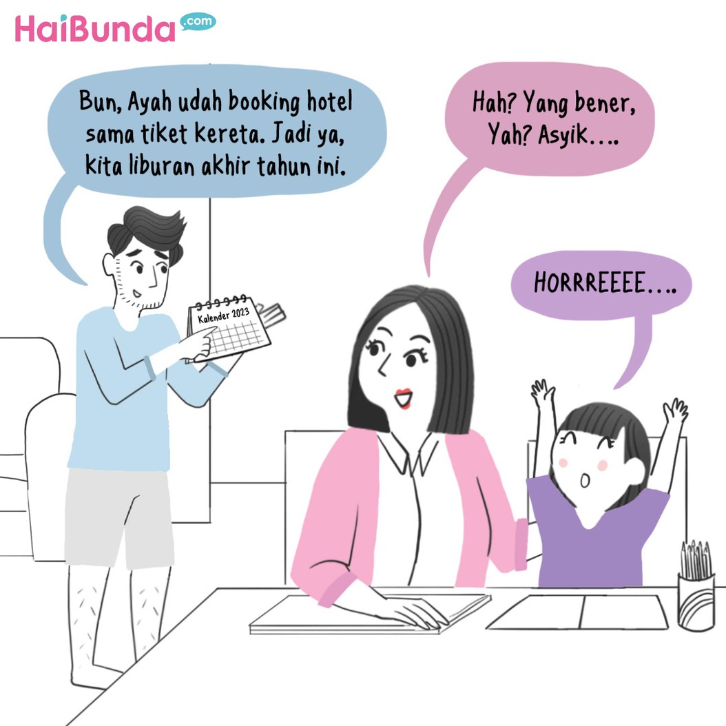 Komik HaiBunda Mana Ada Bunda Bisa  Liburan Nikmat?