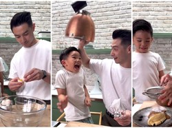 Gemas! Reynold Poernomo Masak Bareng Keponakan, Ini Menunya
