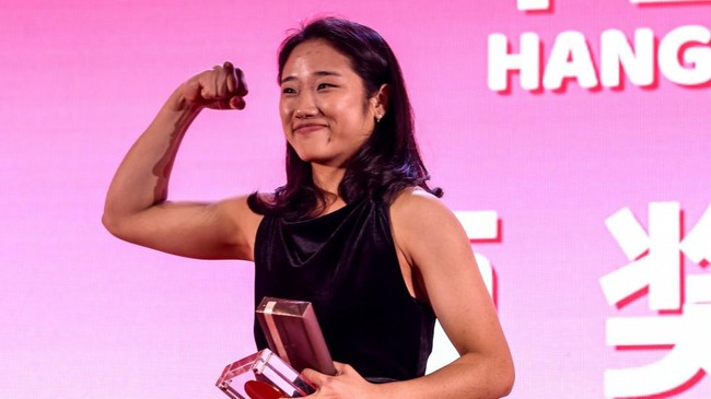 An Se Young memberikan komentarnya usai berhasil meraih gelar BWF Player of The Year 2023 atau Pemain Putri Terbaik BWF 2023, Senin (11/12).
