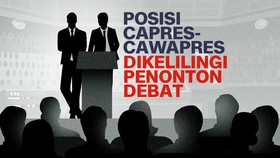 INFOGRAFIS: Posisi Capres-Cawapres Dikelilingi Penonton Debat
