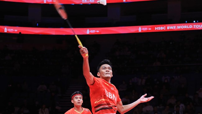 Bagas Maulana/Muhammad Shohibul Fikri kalah dalam duel lawan Kang Min Hyuk/Seo Seung Jae dalam laga BWF World Tour Finals, Kamis (14/12).