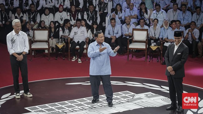 Dalam survei terbaru LSN, Prabowo-Gibran unggul jauh dari dua pasangan lain, Anies-Cak Imin dan Ganjar-Mahfud MD.