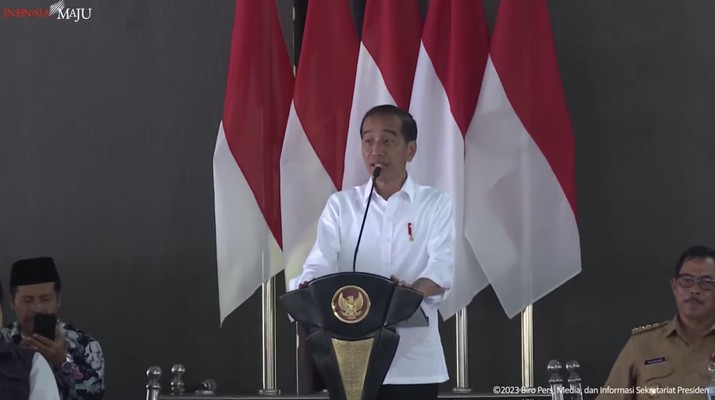 Sambutan Presiden Jokowi pada Penyuluh Pertanian dan Babinsa Se-Jawa Tengah, Pekalongan,13 Des 2023.  (Tangkapan Layar Youtube)