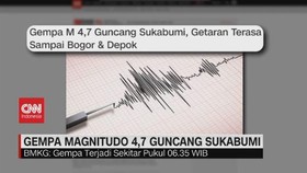 VIDEO: Gempa Magnitudo 4,7 Guncang Sukabumi