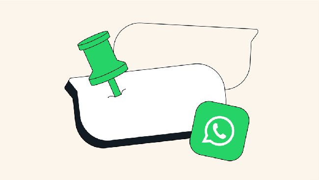 Fitur 'Pin' WhatsApp memungkinkan pengguna menyematkan atau menempatkan sebuah pesan di tempat teratas dalam jendela percakapan.
