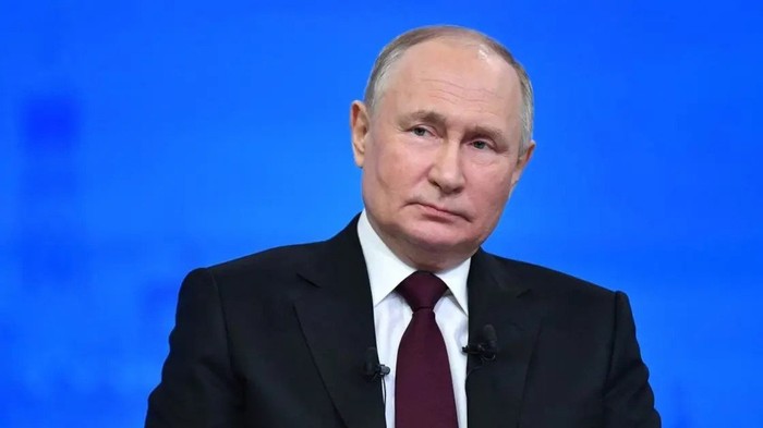 Russian President Vladimir Putin attends his annual end-of-year press conference and the Direct Line question and answer session, at Gostiny Dvor Exhibition Centre in Moscow, Russia December 14, 2023. (Pool via Reuters)