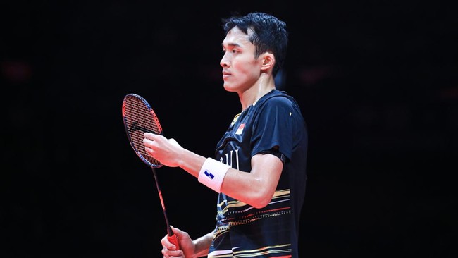 Jonatan Christie menang atas Ng Ka Long Angus pada babak pertama India Open 2024 di KD Jadhav Indoor Hall, New Delhi, Rabu (17/1) sore.