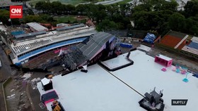 VIDEO: Gedung Olahraga di Argentina Runtuh Kena Badai, 13 Orang Tewas