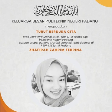 Ife Korban Gunung Marapi Meninggal Dunia Usai 13 Hari Dirawat di RS