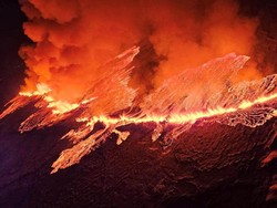 Penampakan Gunung Berapi di Islandia Meletus, Ribuan Orang Dievakuasi