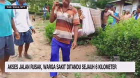 VIDEO: Akses Jalan Rusak, Warga Sakit Ditandu Sejauh 6 Kilometer