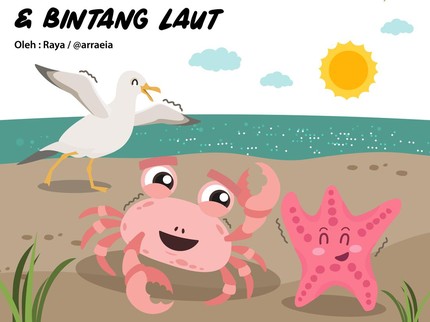 Persahabatan Kepiting, Burung Camar & Bintang Laut