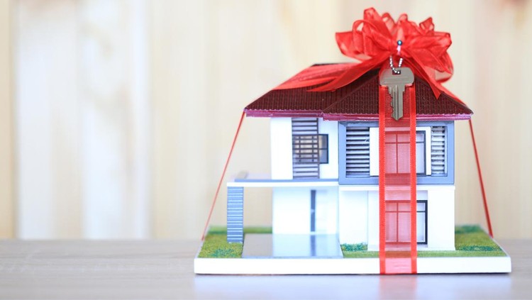 Ilustrasi hadiah rumah Ilustrasi hadiah rumah