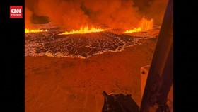 VIDEO: Penampakan Muntahan Lava Gunung Api di Islandia Usai Erupsi