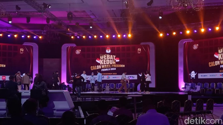 Begini penampakan panggung debat cawapres perdana di JCC Senayan Jakarta (Firda/detikcom).