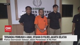VIDEO: Tersangka Pembunuh 4 Anak, Ditahan di Polres Jakarta Selatan
