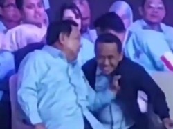 Viral Prabowo Tarik Bahlil Saat Debat Cawapres, Begini Faktanya
