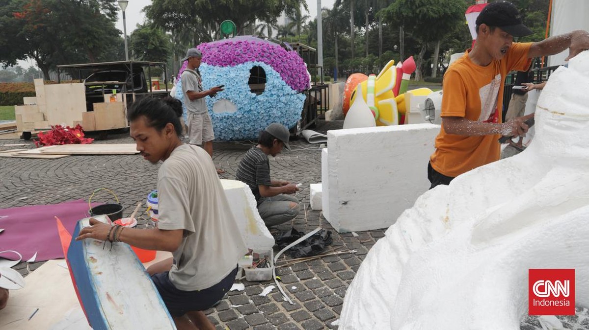 FOTO: Menengok Persiapan Jakarnaval Sambut Tahun Baru 2024