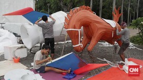FOTO: Menengok Persiapan Jakarnaval Sambut Tahun Baru 2024
