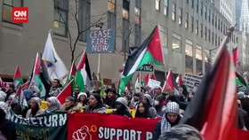 VIDEO: Warga New York AS Demo Bela Palestina Saat Natal