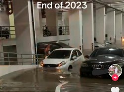 Viral! Basement Apartemen di Tangerang Banjir, Puluhan Kendaraan Terendam