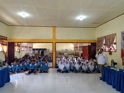 Polres Rohil Sosialisasi Pemilu Damai ke Pelajar, Bahas Politik Uang-Hoaks