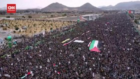 VIDEO: Ratusan Ribu Orang Unjuk Rasa Dukung Palestina di Yaman