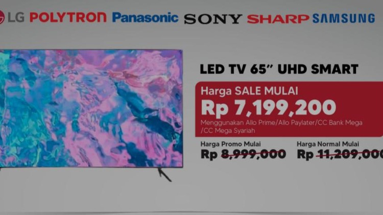 TV LED 65 Inch Diskon Sampai Rp 4 Jutaan di Transmart Full Day Sale!