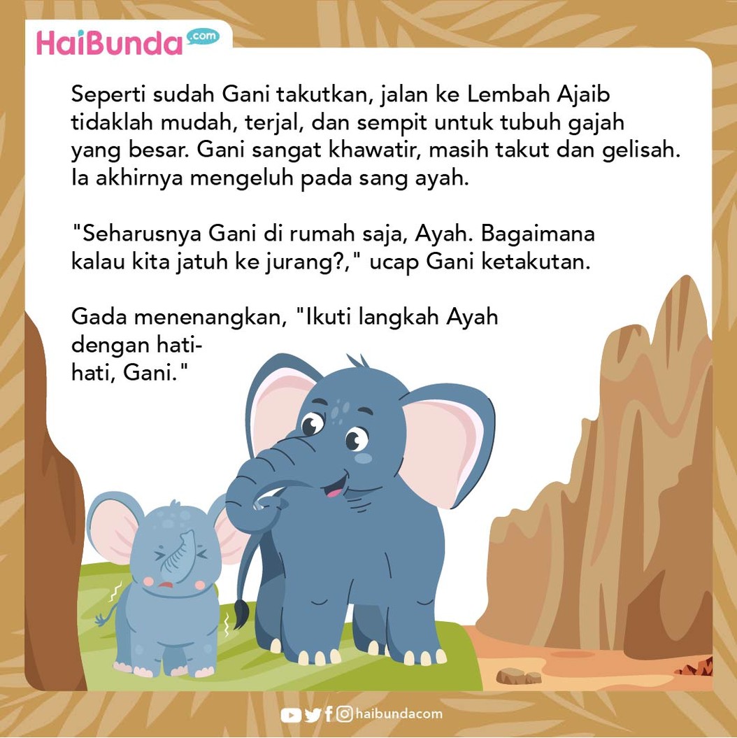 Cerita Fabel Petualangan Gani Si Gajah Penakut