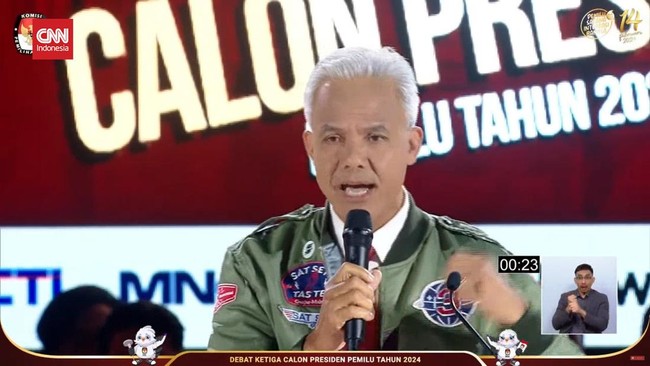 Ganjar Pranowo berjanji akan menaikkan anggaran pertahanan jadi 1-2 persen dari PDB supaya Indonesia makin kuat.