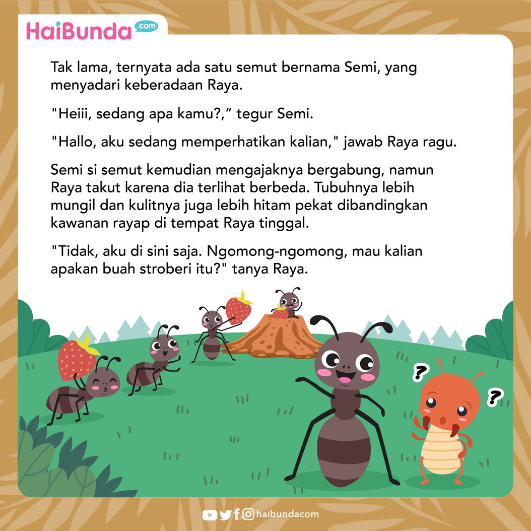Di sebuah hutan ada seekor rayap yang tidak puas dengan kemampuannya menggigit kayu&comma; sampai suatu ketika ia bertemu dengan gerombolan semut&period; Simak selengkapnya&excl;