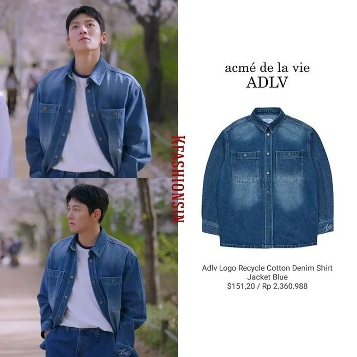 Jalan bareng Shin Hye Sun, Ji Chang Wook pakai OOTD bertema denim, yang mana jaketnya dihargai Rp2,3 dari brand ADLV. Berkat outfit-nya, gaya Ji Chang Wook kelihatan keren dan manly./ Foto: instagram.com/kfashionsin