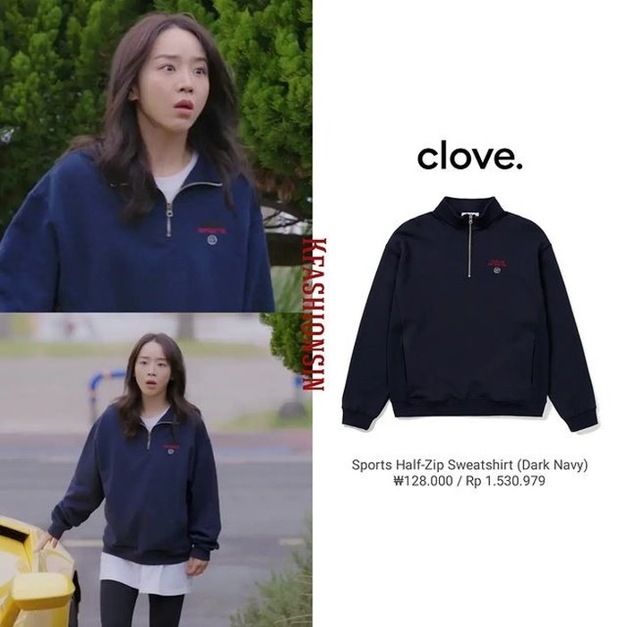 Outfit jogging ala Shin Hye Sun, berupa t-shirt oversize yang didouble dengan sweatshirt merek CLOVE seharga Rp1,5 juta. Style-nya yang ini bisa jadi inspirasi kamu buat olahraga, lho!/ Foto: instagram.com/kfashionsin