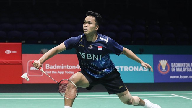 Tunggal putra Indonesia Anthony Ginting lolos ke babak perempat final Indonesia Masters 2024 usai menang atas Leong Jun Hao (Malaysia).