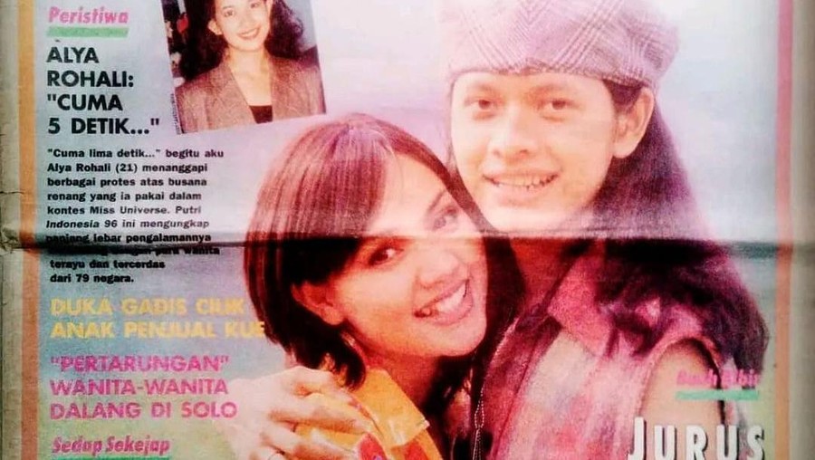 Armand Maulana dan Dewi Gita pada cover majalah 1996.
