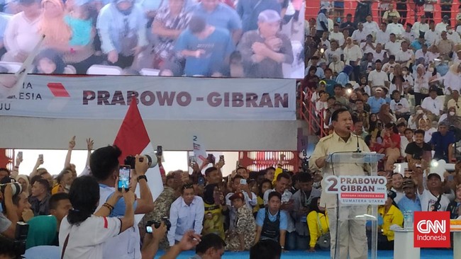Untuk kali pertama sejak ditetapkan sebagai capres, Prabowo Subianto berkampanye di Sumatera Utara.