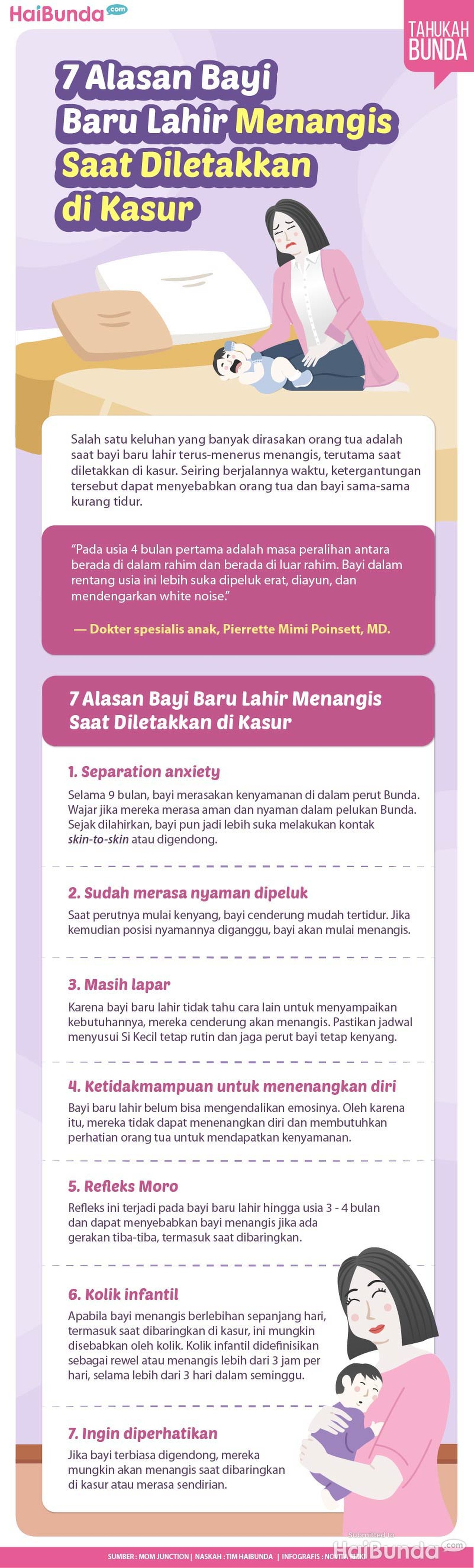 Infografis 7 Alasan Bayi Baru Lahir Menangis Saat Diletakkan di Kasur Infografis 7 Alasan Bayi Baru Lahir Menangis Saat Diletakkan di Kasur