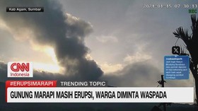 VIDEO: Semburan Abu Vulkanik Gunung Marapi Capai Ketinggian 1,5 KM