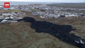 VIDEO: Lahar Gunung di Islandia Capai Pemukiman, 3 Rumah Terbakar