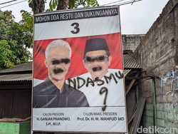 Baliho hingga Spanduk Ganjar-Mahfud Md di Tulungagung Dicoreti Ndasmu