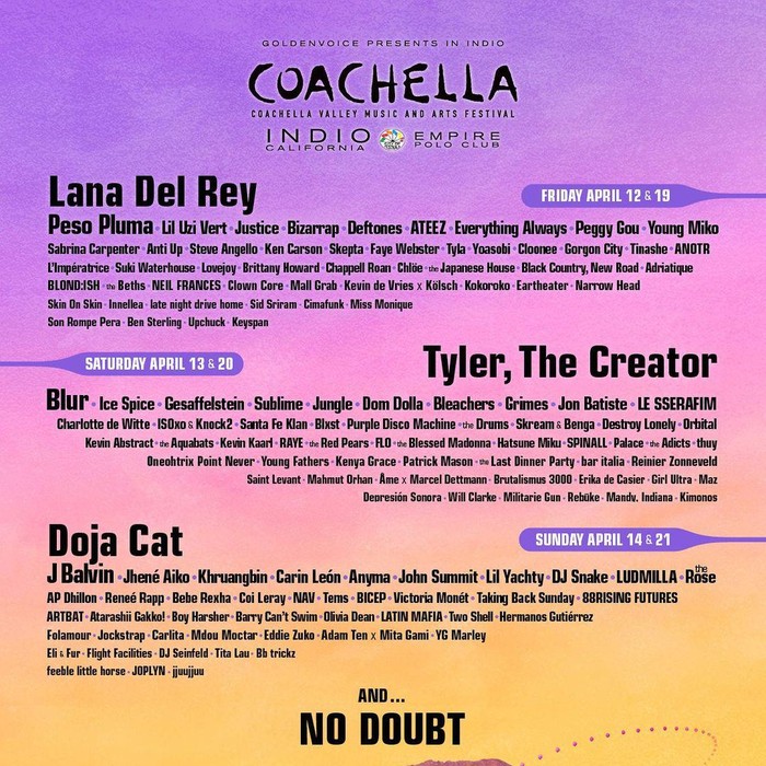 Line-up Coachella 2024