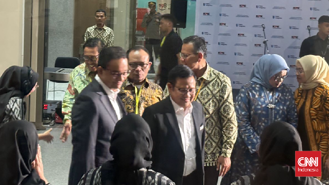 Tiga pasangan calon presiden dan wakil presiden tiba di Gedung Merah Putih KPK untuk menghadiri acara dialog Paku Integritas.