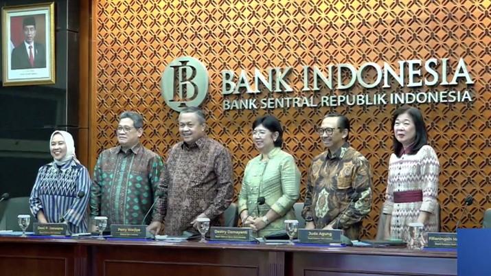 Pengumuman hasil rapat Dewan Gubernur bulan Januri 2024 dengan Cakuoan Triwulan. (YouTube/Bank Indonesia)