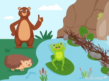 Dongeng Anak: Beruang dan Landak Selamatkan Rumah Katak