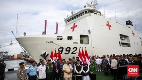 KRI Radjiman Tiba di Indonesia Usai Kirim Bantuan Rakyat Palestina