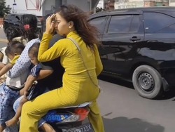 Panik Keluarga Meninggal Bikin Emak-emak Nekat Bonceng 7 di Palembang