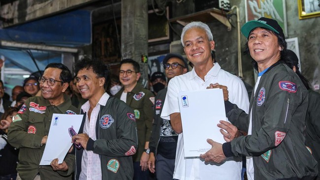 Band Slank resmi mendukung pasangan calon nomor urut 3 Ganjar Pranowo dan Mahfud MD di pemilihan presiden (Pilpres) 2024.