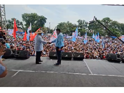 Prabowo Ditemani Maruarar Sirait Kampanye di Majalengka